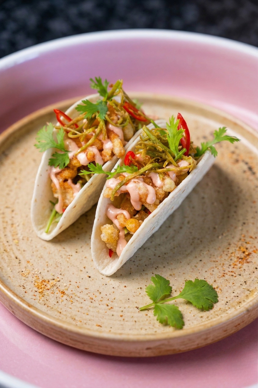 Soft shell chicken tacos